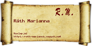 Ráth Marianna névjegykártya